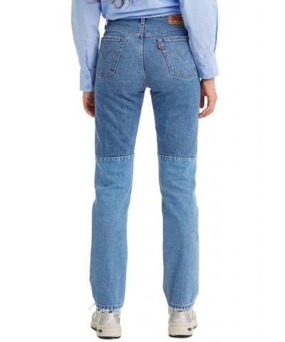 Women's 501 Pieced Straight-Leg Mid Rise Jeans Lightly Dipped $43.99 Jeans