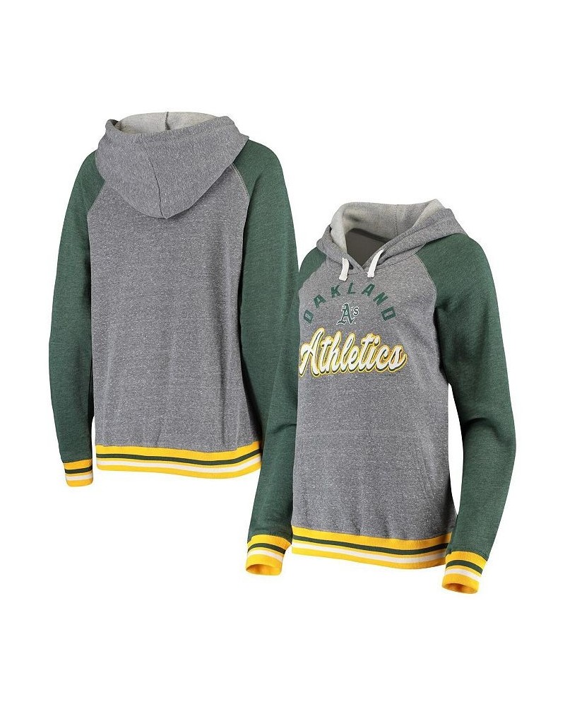 Women's by New Era Heathered Gray Oakland Athletics Cuff Tri-Blend Raglan Pullover Hoodie Heathered Gray $37.80 Sweatshirts