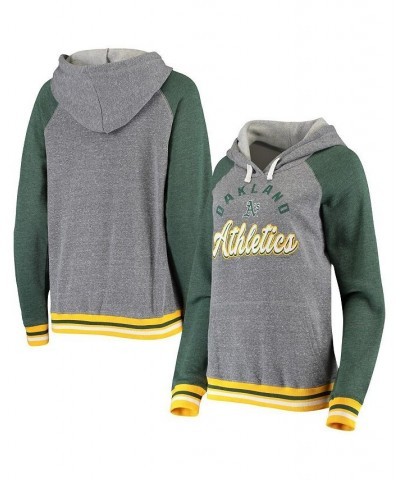 Women's by New Era Heathered Gray Oakland Athletics Cuff Tri-Blend Raglan Pullover Hoodie Heathered Gray $37.80 Sweatshirts