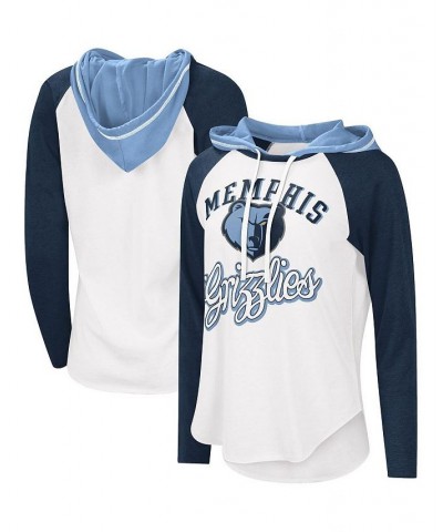 Women's White Memphis Grizzlies MVP Raglan Hoodie Long Sleeve T-shirt White $29.49 Tops