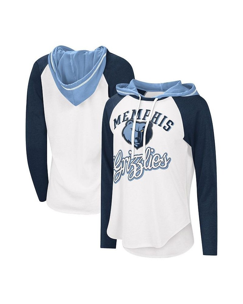 Women's White Memphis Grizzlies MVP Raglan Hoodie Long Sleeve T-shirt White $29.49 Tops