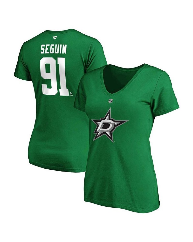 Women's Tyler Seguin Kelly Green Dallas Stars Authentic Stack Name Number V-Neck T-shirt Kelly Green $18.90 Tops