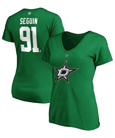 Women's Tyler Seguin Kelly Green Dallas Stars Authentic Stack Name Number V-Neck T-shirt Kelly Green $18.90 Tops