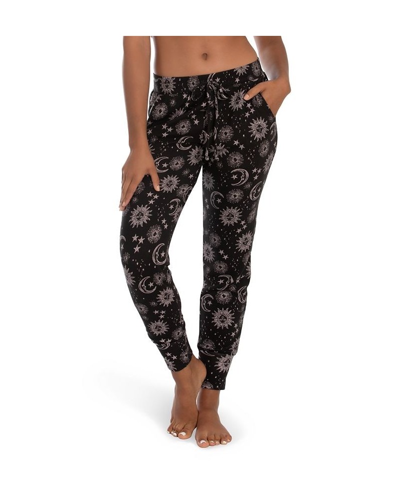 Women's Whistler Moon and Stars Hacci Pant Black $13.76 Sleepwear