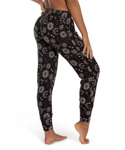 Women's Whistler Moon and Stars Hacci Pant Black $13.76 Sleepwear