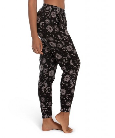 Women's Whistler Moon and Stars Hacci Pant Black $13.76 Sleepwear