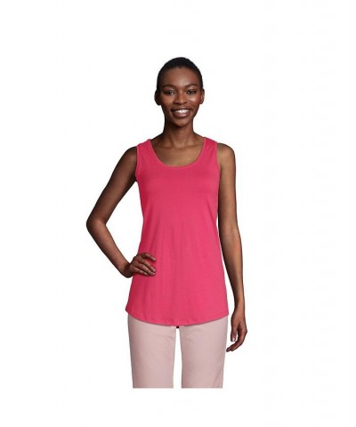 Women's Supima Cotton Scoop Neck Tunic Tank Top Hot pink $19.33 Tops