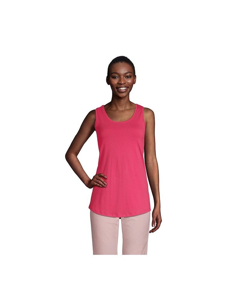 Women's Supima Cotton Scoop Neck Tunic Tank Top Hot pink $19.33 Tops