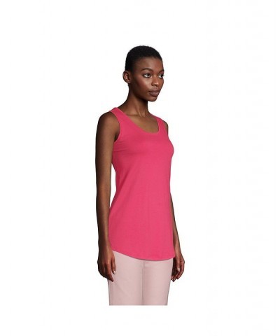 Women's Supima Cotton Scoop Neck Tunic Tank Top Hot pink $19.33 Tops