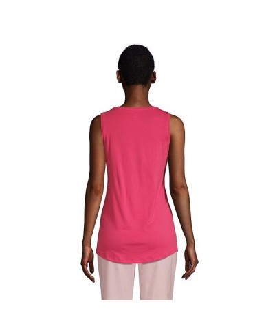 Women's Supima Cotton Scoop Neck Tunic Tank Top Hot pink $19.33 Tops