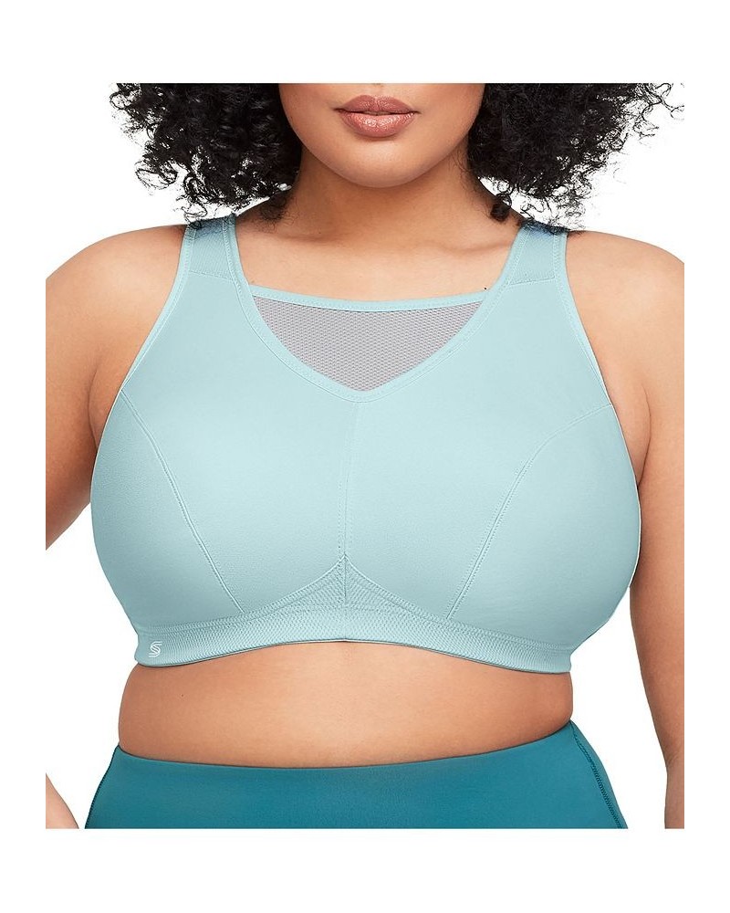 Women's Plus Size Sport No-Bounce Camisole Bra Blue $23.92 Bras