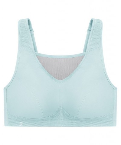 Women's Plus Size Sport No-Bounce Camisole Bra Blue $23.92 Bras