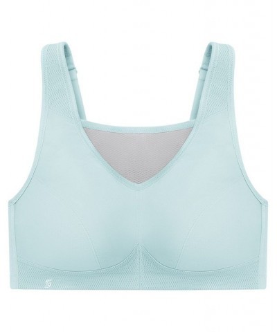 Women's Plus Size Sport No-Bounce Camisole Bra Blue $23.92 Bras