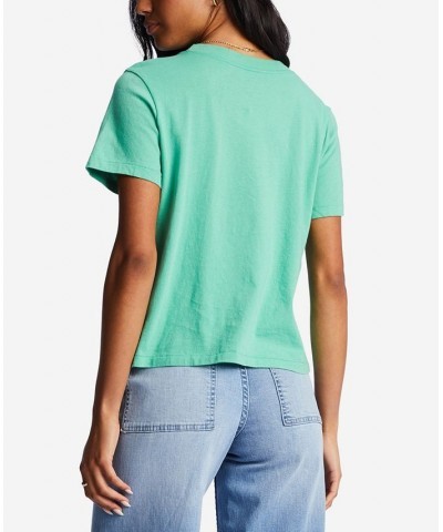 Juniors' Choppy Waters Cotton Screen-Print Tee Sweet Grass $21.57 Tops