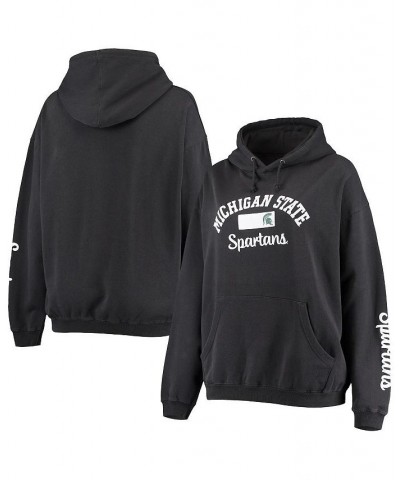Women's Black Michigan State Spartans Rock n Roll Super Oversized Pullover Hoodie Black $42.39 Sweatshirts