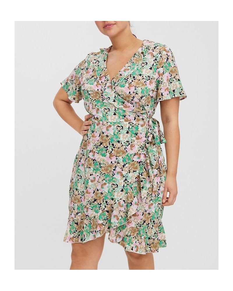 Plus Size Delilah Short Sleeve Wrap Dress Multi $41.58 Dresses