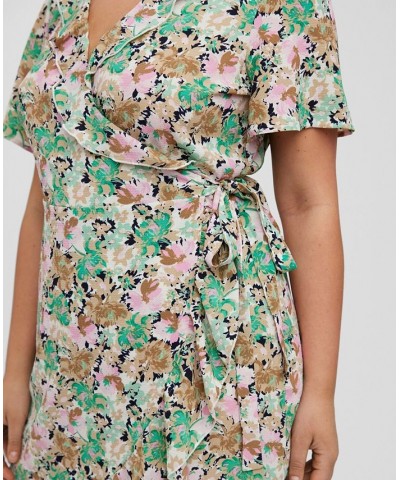 Plus Size Delilah Short Sleeve Wrap Dress Multi $41.58 Dresses