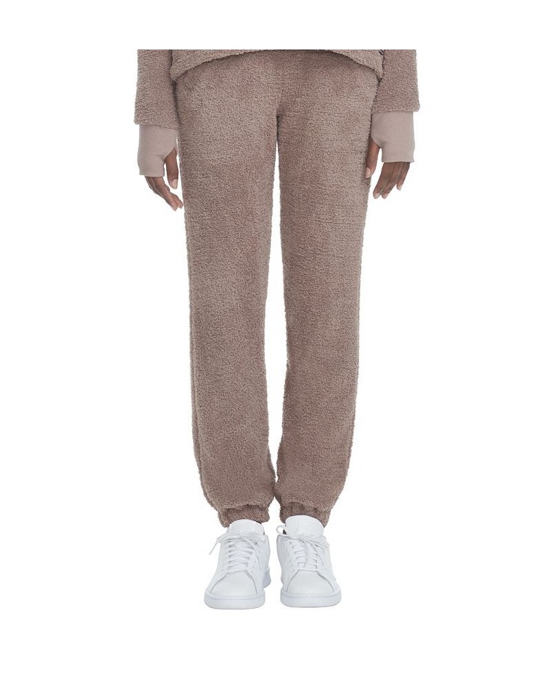 Women's Furry Knit Jogger Pants Brown $26.79 Pants