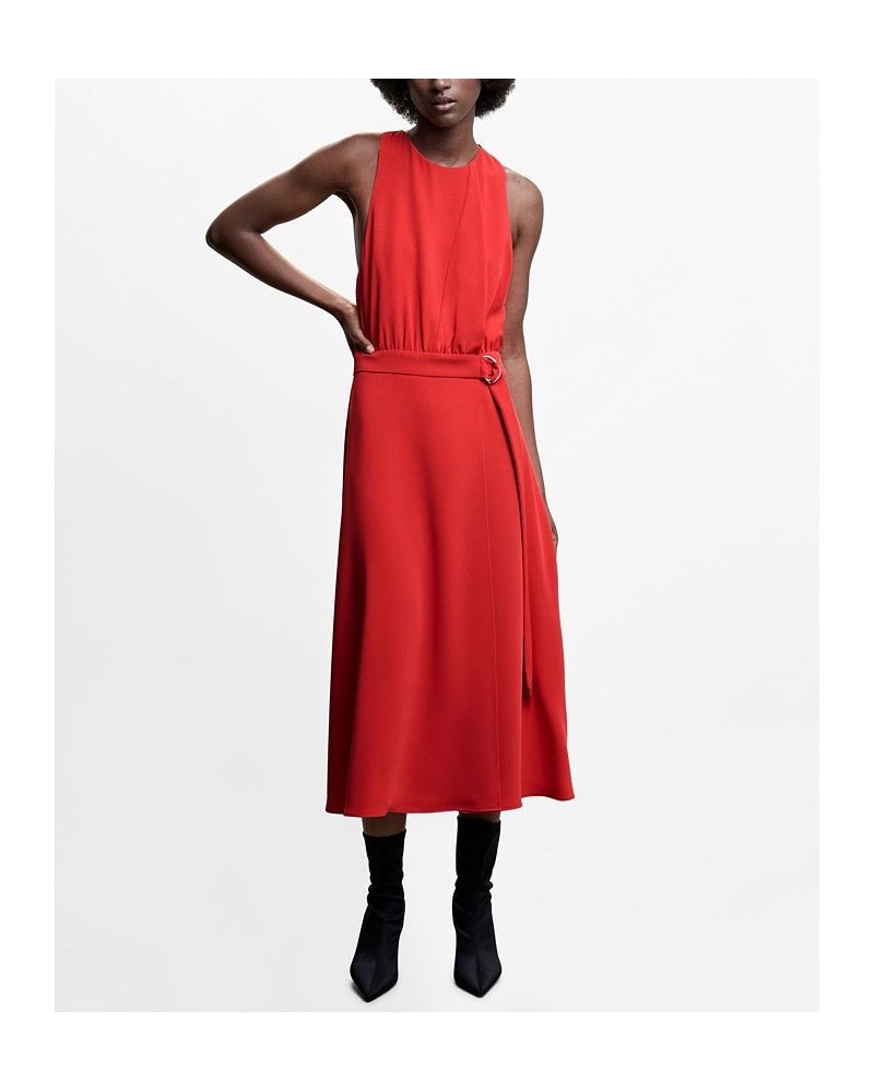 Women's Belt Detail Dress Red $46.20 Dresses