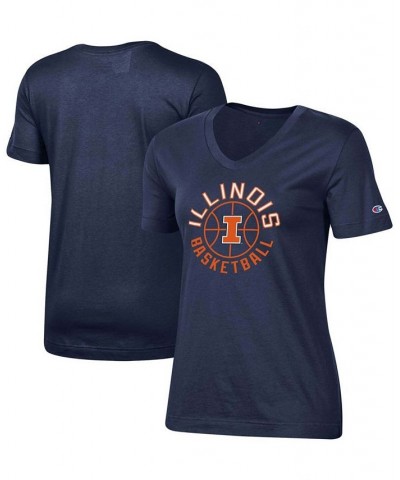 Women's Navy Illinois Fighting Illini Basketball V-Neck T-shirt Navy $19.24 Tops