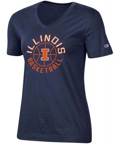 Women's Navy Illinois Fighting Illini Basketball V-Neck T-shirt Navy $19.24 Tops