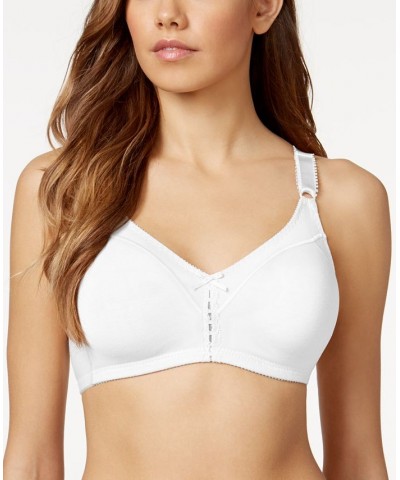 Double Support Cotton Wireless Bra with Cool Comfort 3036 White $11.88 Bras