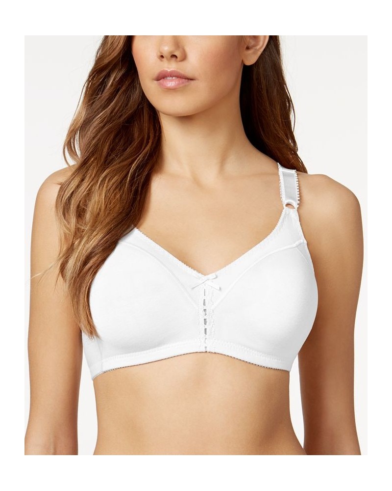 Double Support Cotton Wireless Bra with Cool Comfort 3036 White $11.88 Bras