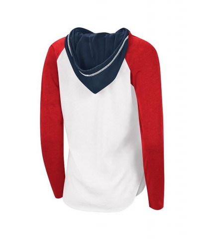 Women's White Red Washington Capitals MVP Raglan Hoodie T-shirt Red $22.50 Tops