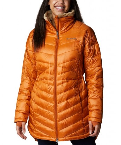 Women's Joy Peak Plush Novelty Puffer Jacket Orange $39.96 Jackets