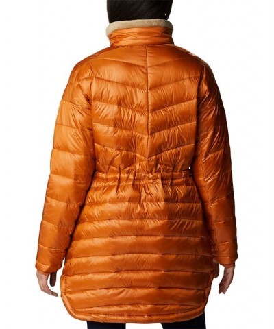 Women's Joy Peak Plush Novelty Puffer Jacket Orange $39.96 Jackets