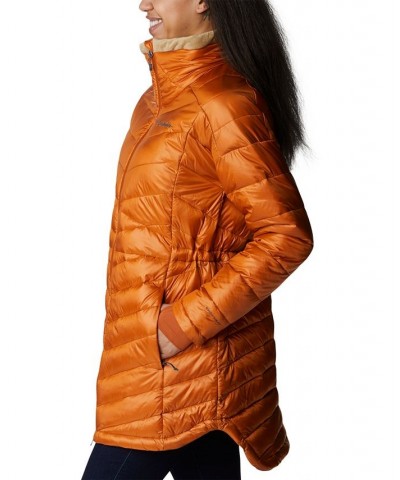 Women's Joy Peak Plush Novelty Puffer Jacket Orange $39.96 Jackets