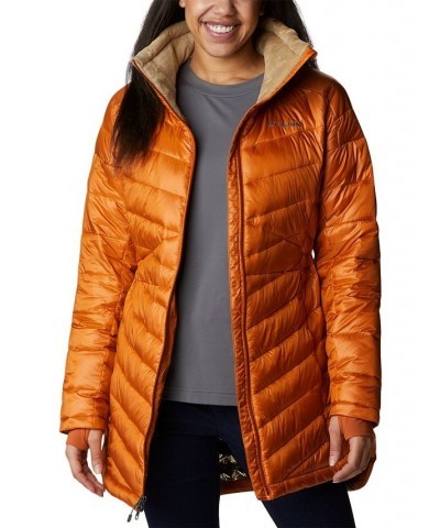 Women's Joy Peak Plush Novelty Puffer Jacket Orange $39.96 Jackets