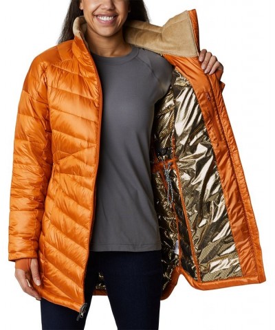 Women's Joy Peak Plush Novelty Puffer Jacket Orange $39.96 Jackets