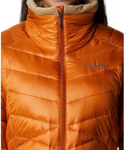 Women's Joy Peak Plush Novelty Puffer Jacket Orange $39.96 Jackets