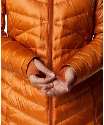 Women's Joy Peak Plush Novelty Puffer Jacket Orange $39.96 Jackets