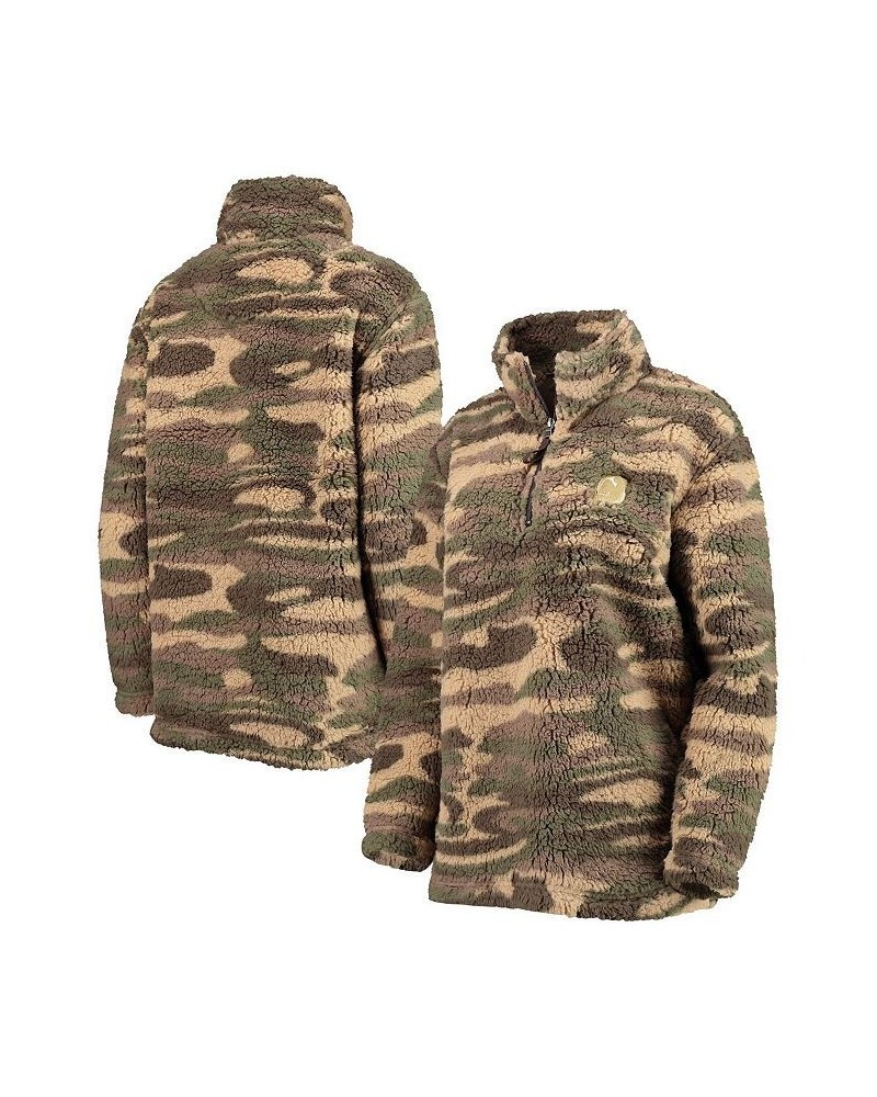 Women's Camo New Jersey Devils Sherpa Quarter-Zip Jacket Green $30.66 Jackets