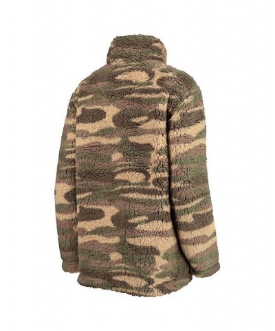 Women's Camo New Jersey Devils Sherpa Quarter-Zip Jacket Green $30.66 Jackets