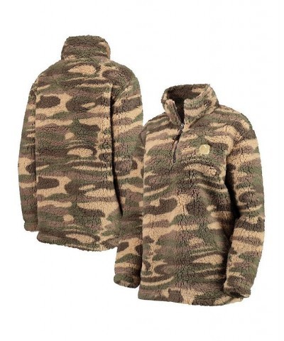 Women's Camo New Jersey Devils Sherpa Quarter-Zip Jacket Green $30.66 Jackets