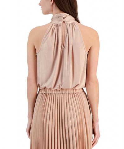 Women's Twist-Neck Keyhole-Cutout Top Cameo Pink/gold $21.56 Tops