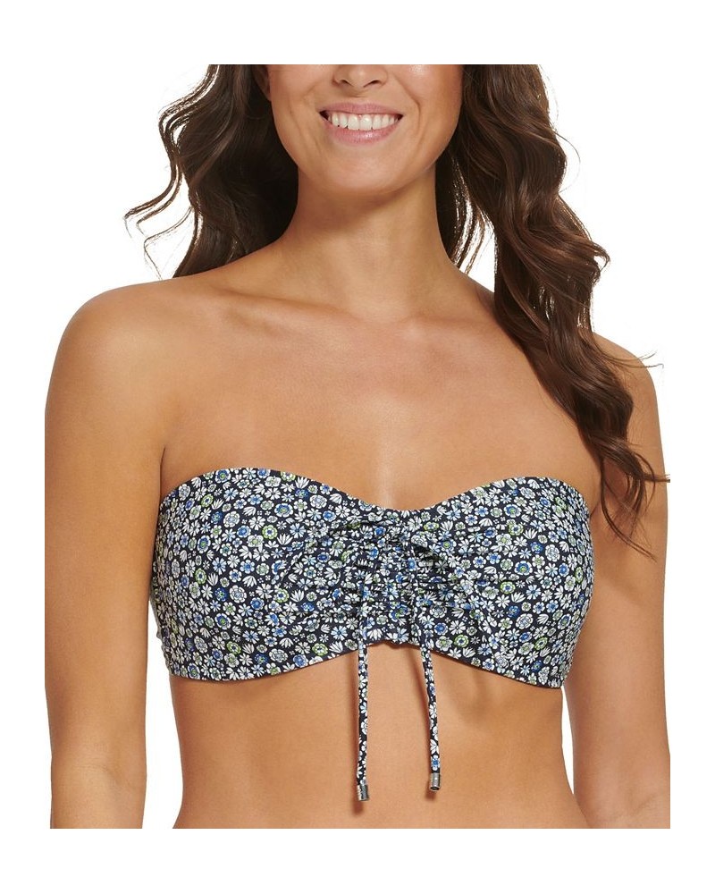 Women's Printed Molded-Cup Convertible-Strap Bra Bikini Top Ditsy Sky Captain Multi $35.20 Swimsuits