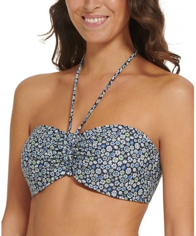 Women's Printed Molded-Cup Convertible-Strap Bra Bikini Top Ditsy Sky Captain Multi $35.20 Swimsuits