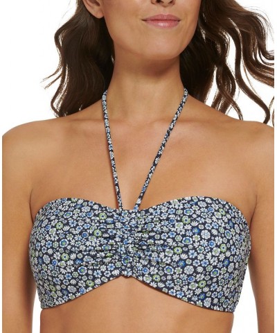 Women's Printed Molded-Cup Convertible-Strap Bra Bikini Top Ditsy Sky Captain Multi $35.20 Swimsuits