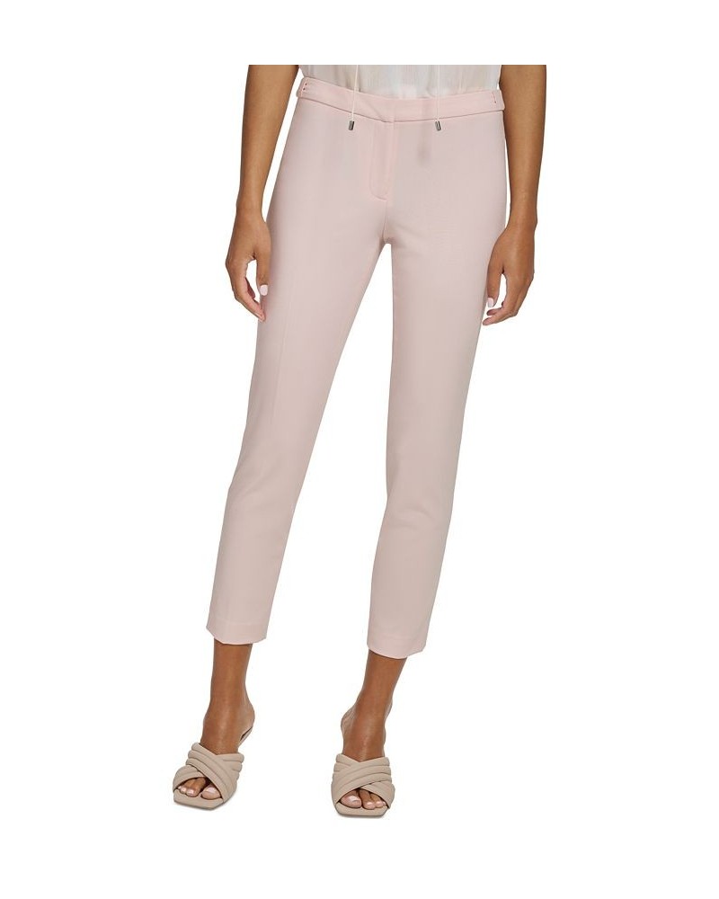 Petite Flat Front Button-Tab Mid Rise Highline Ankle Pants Petal $41.42 Pants