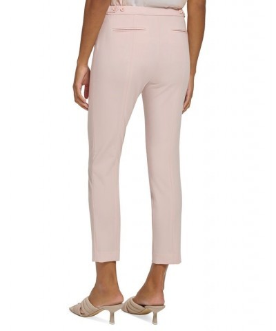 Petite Flat Front Button-Tab Mid Rise Highline Ankle Pants Petal $41.42 Pants