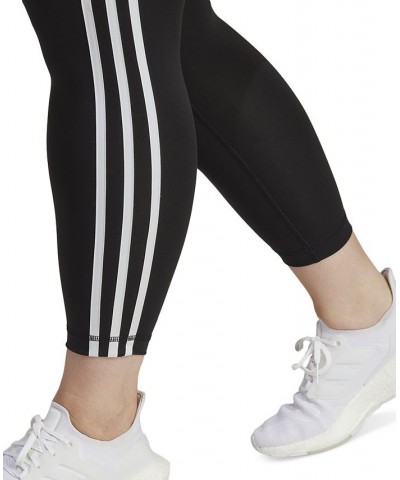 Plus Size Train Essentials 3-Stripes High-Waisted 7/8 Leggings Black $25.37 Pants