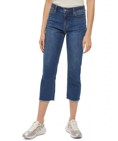 Rivington Slim Straight Cropped Raw-Hem Jeans Classic Blue $27.50 Jeans