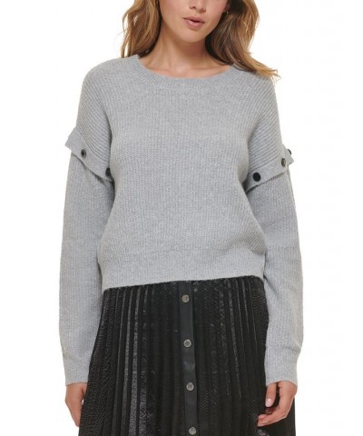 Women's Drop-Shoulder Long-Sleeve Sweater Gray $47.52 Sweaters