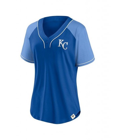 Women's Branded Royal Kansas City Royals Bunt Raglan V-Neck T-shirt Royal $33.60 Tops