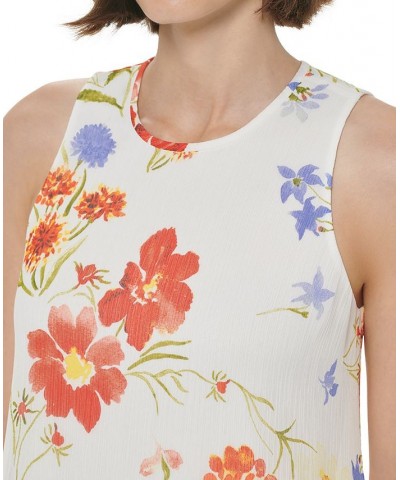 Women's Floral-Print Sleeveless Trapeze Dress Cream Multi $42.51 Dresses