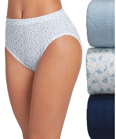Elance Cotton French Cut Underwear 3-Pk 1541 Extended Sizes Blue $9.84 Panty